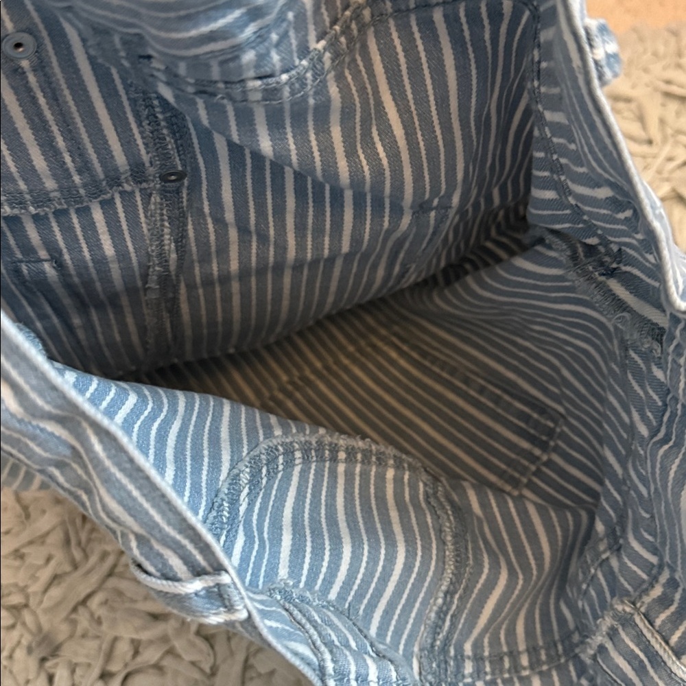 Cello Blue and White Striped Denim Tote - Picture 3 of 4